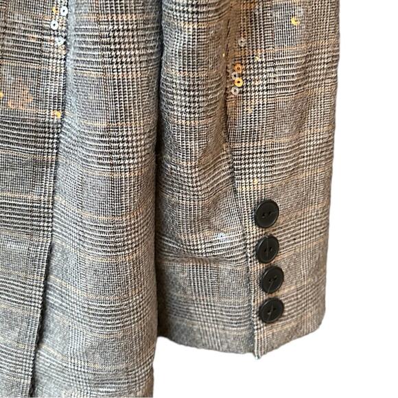 Anthropologie Maeve Double-Breasted Sequin Blazer wedding Night Out Size 6P - Picture 4 of 9